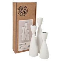 Candlesticks Trio, white, pkg