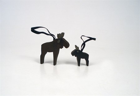 Älg mini med band svartbrun