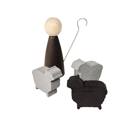 Shepherd with 3 Sheep