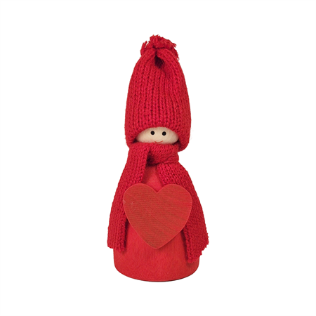 Tomte med hjärta röd 120 mm