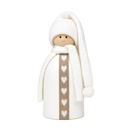 Tomte med hjärtband stor, vit - Utgående