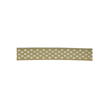 Band 15 mm beige/vita prickar 25m/rulle