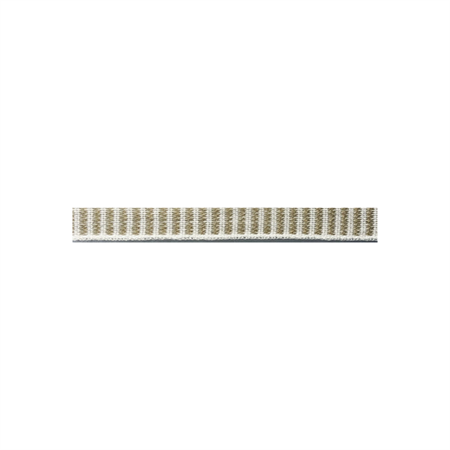 Band 9 mm beige/vit randig 25m/rulle