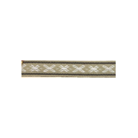 Band 14 mm beige x-mönster 100m/rulle