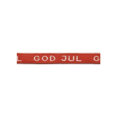 Band  12 mm 'god jul' röd/vit 100m/rulle