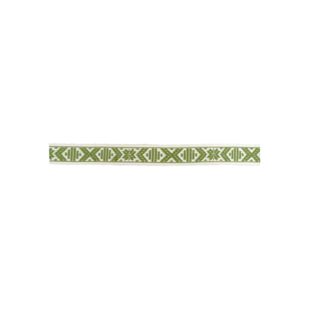 Ribbon 15 mm green-white